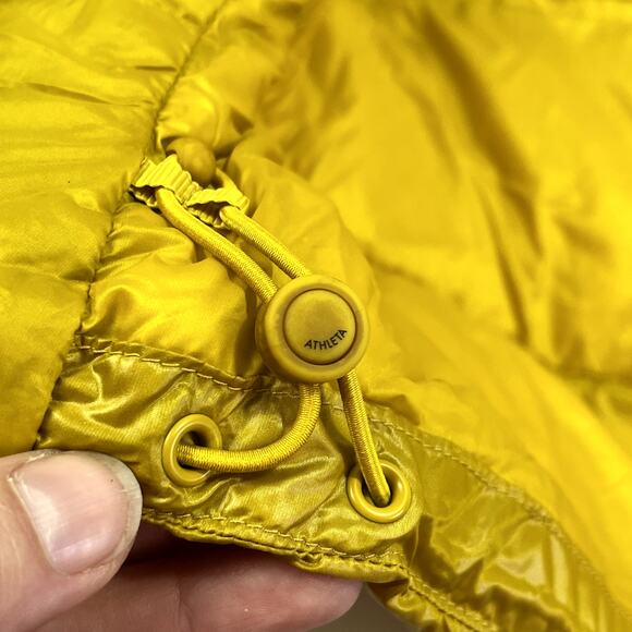 Athleta Small Yellow Hooded Puffer Vest Lofty Down Vest 486244 Jacket - Picture 14 of 16